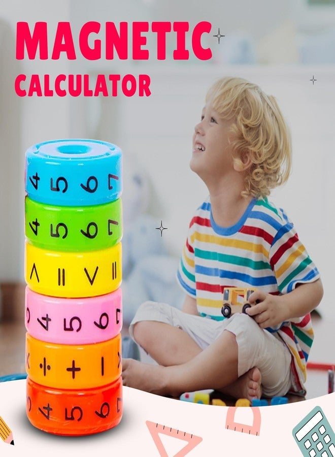 Homeaura Magnetic Arithmetic Learning Toy for Kids | Educational Maths Game for Ages 7 to 10 | Colorful Magnetic Building Blocks for Addition, Subtraction, Multiplication, and Division (1 Set 6 pcs) - Image 2
